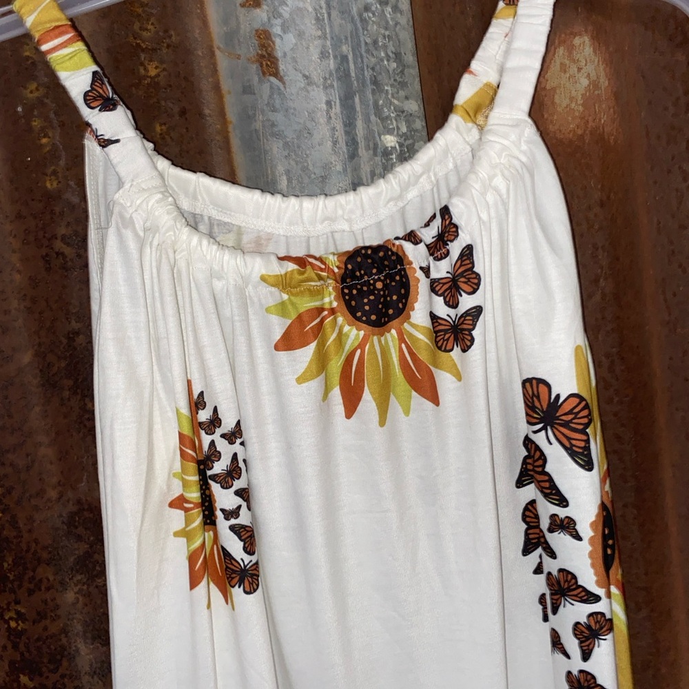 Casual sunflower butterfly dress - Picture 2 of 4